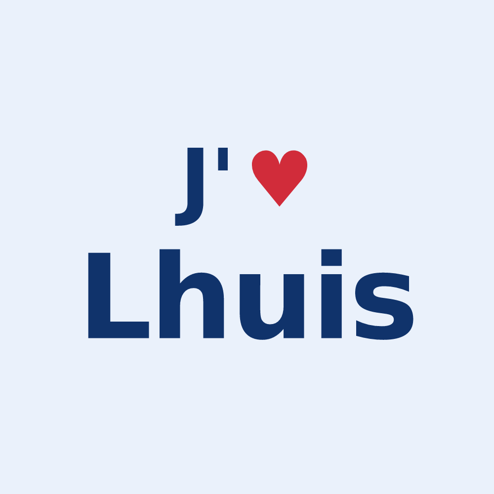 Sticker personnalisé Lhuis — design J'aime Lhuis