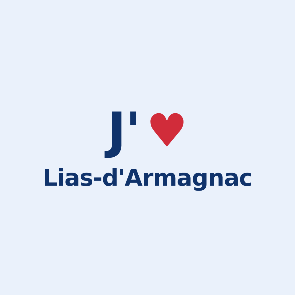 Sticker personnalisé Lias-d'Armagnac — design « J'aime Lias-d'Armagnac » imprimé sur le sticker