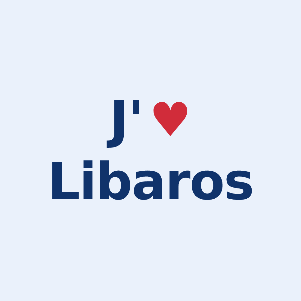 Sticker personnalisé Libaros — design J'aime Libaros