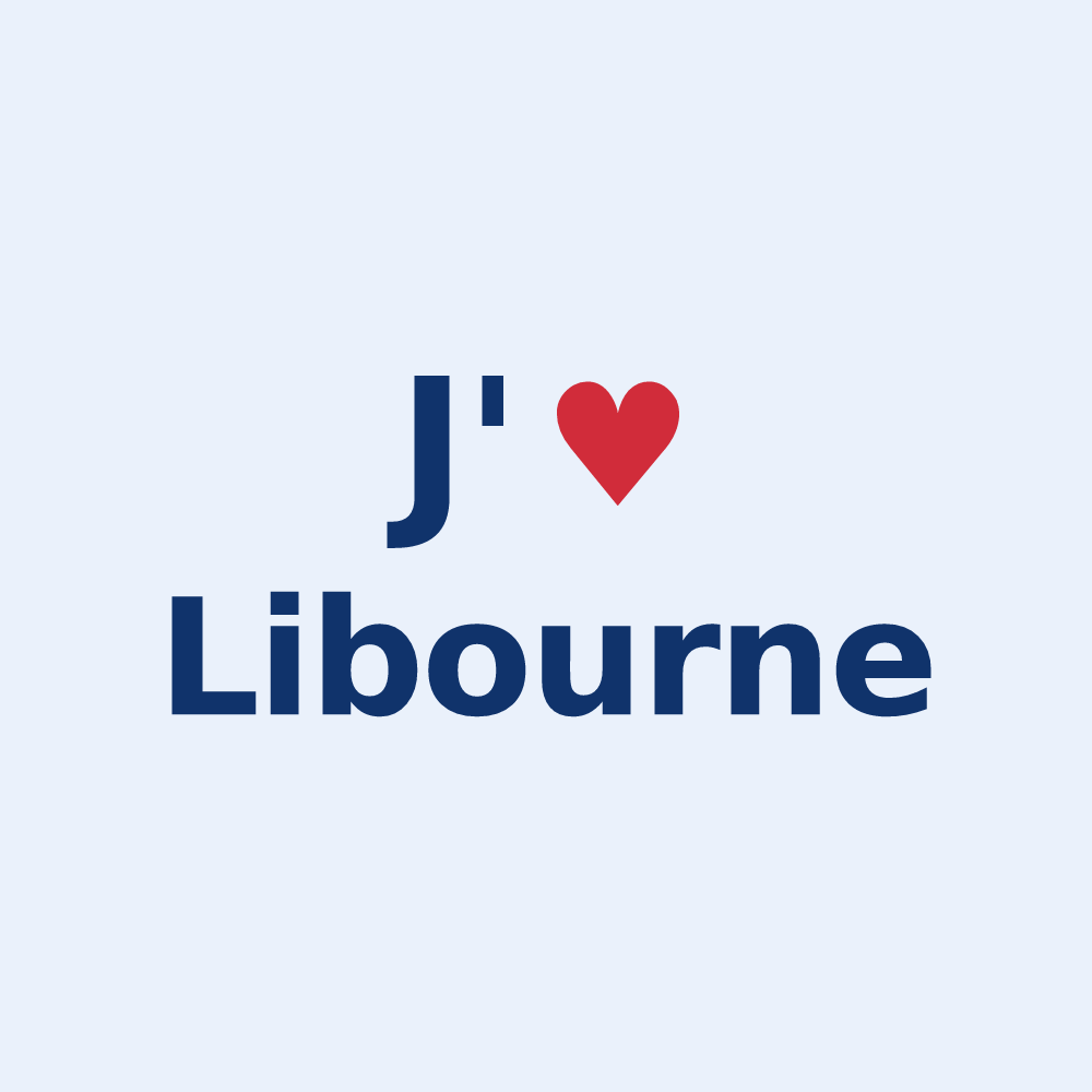 Sticker personnalisé Libourne — design J'aime Libourne