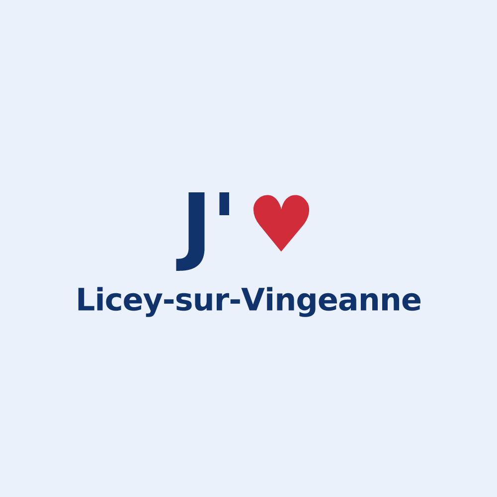 Sticker personnalisé Licey-sur-Vingeanne — design J'aime Licey-sur-Vingeanne