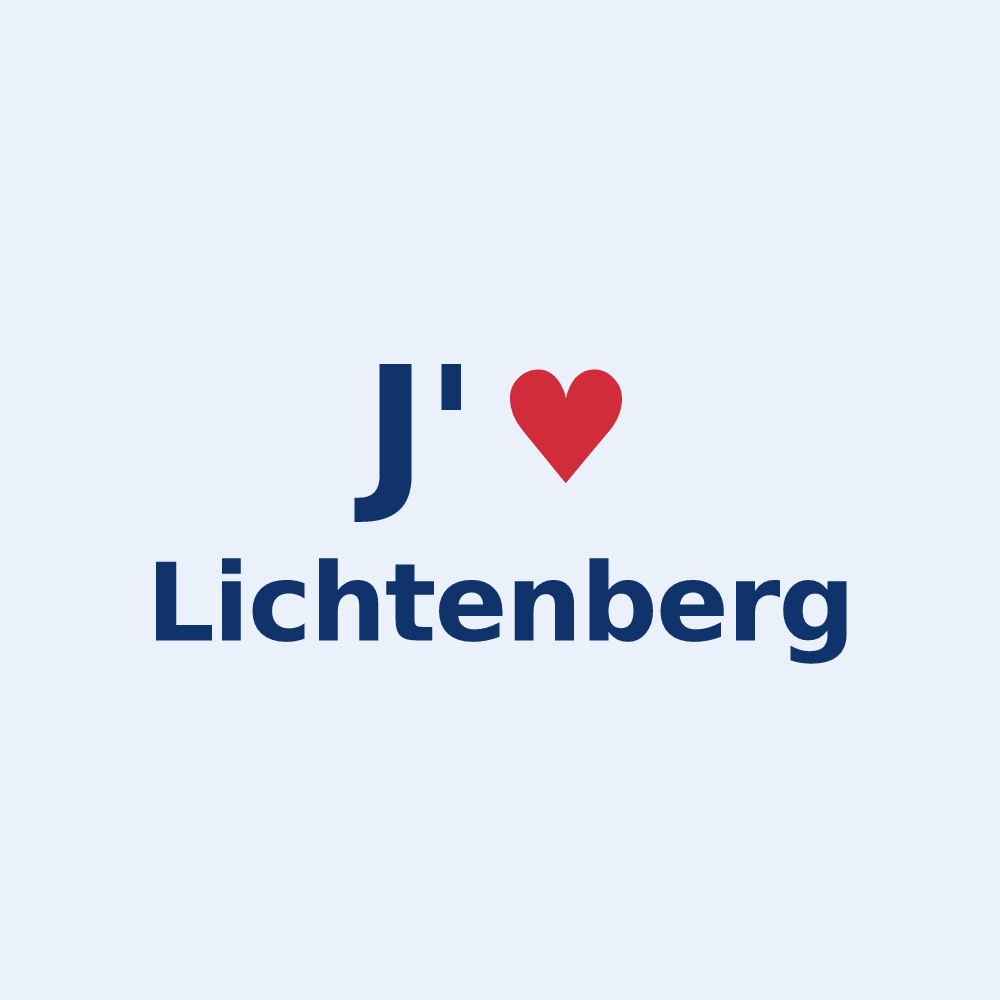 Sticker personnalisé Lichtenberg — design « J'aime Lichtenberg » imprimé sur le sticker