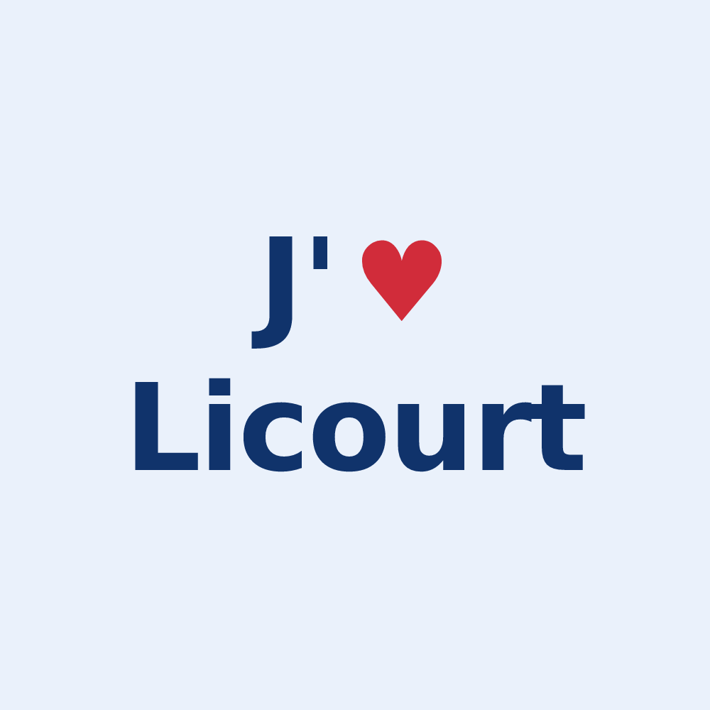 Sticker personnalisé Licourt — design J'aime Licourt