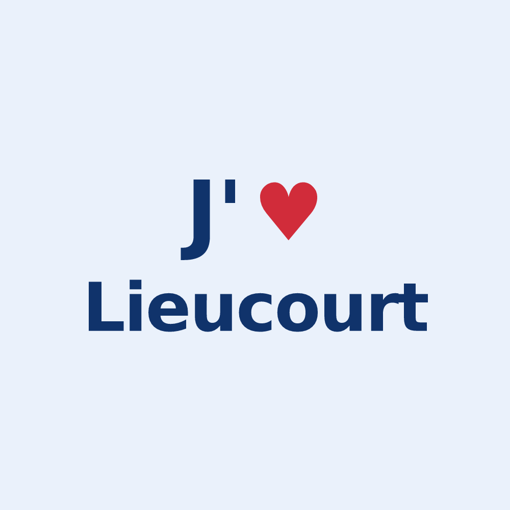 Sticker personnalisé Lieucourt — design « J'aime Lieucourt » imprimé sur le sticker