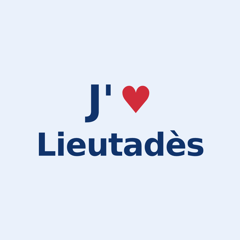 Sticker personnalisé Lieutadès — design « J'aime Lieutadès » imprimé sur le sticker