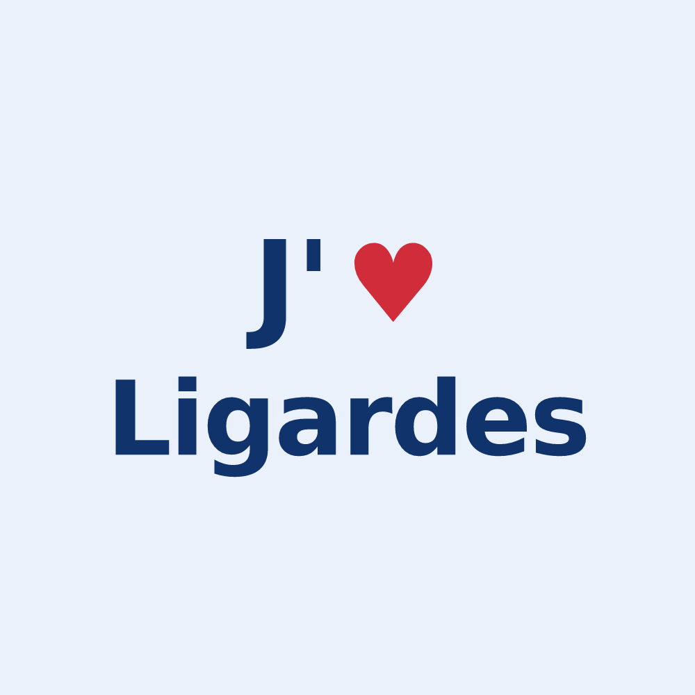 Sticker personnalisé Ligardes — design J'aime Ligardes