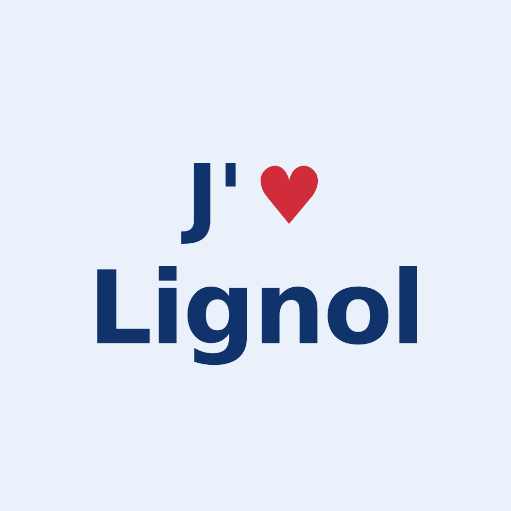 Sticker personnalisé Lignol — design J'aime Lignol