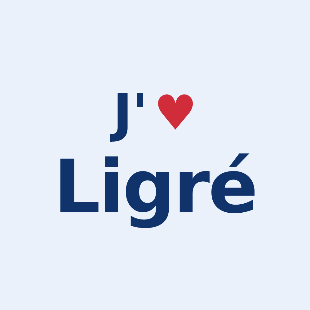 Sticker personnalisé Ligré — design J'aime Ligré
