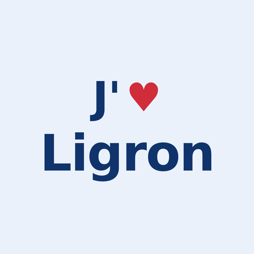 Sticker personnalisé Ligron — design J'aime Ligron
