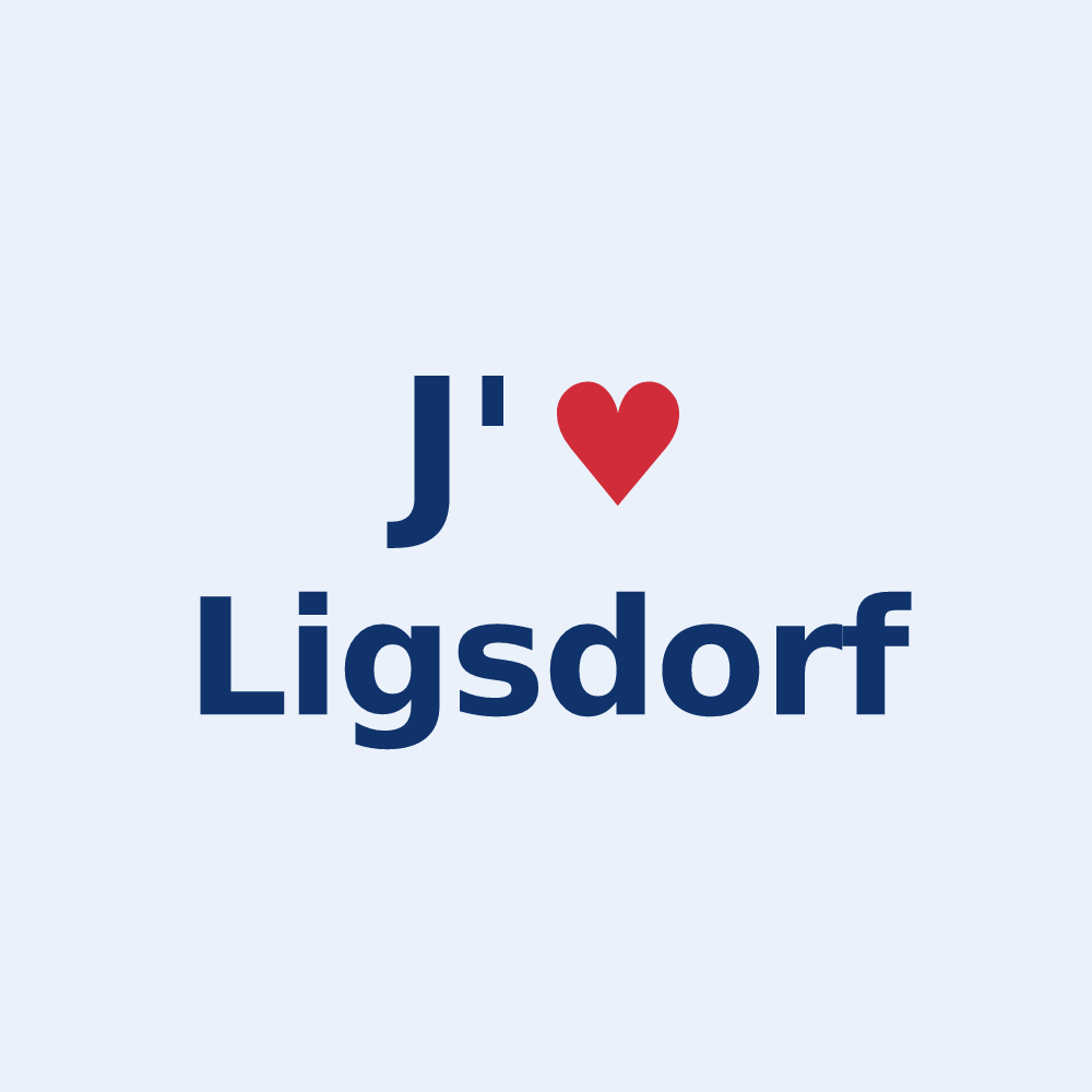 Sticker personnalisé Ligsdorf — design J'aime Ligsdorf