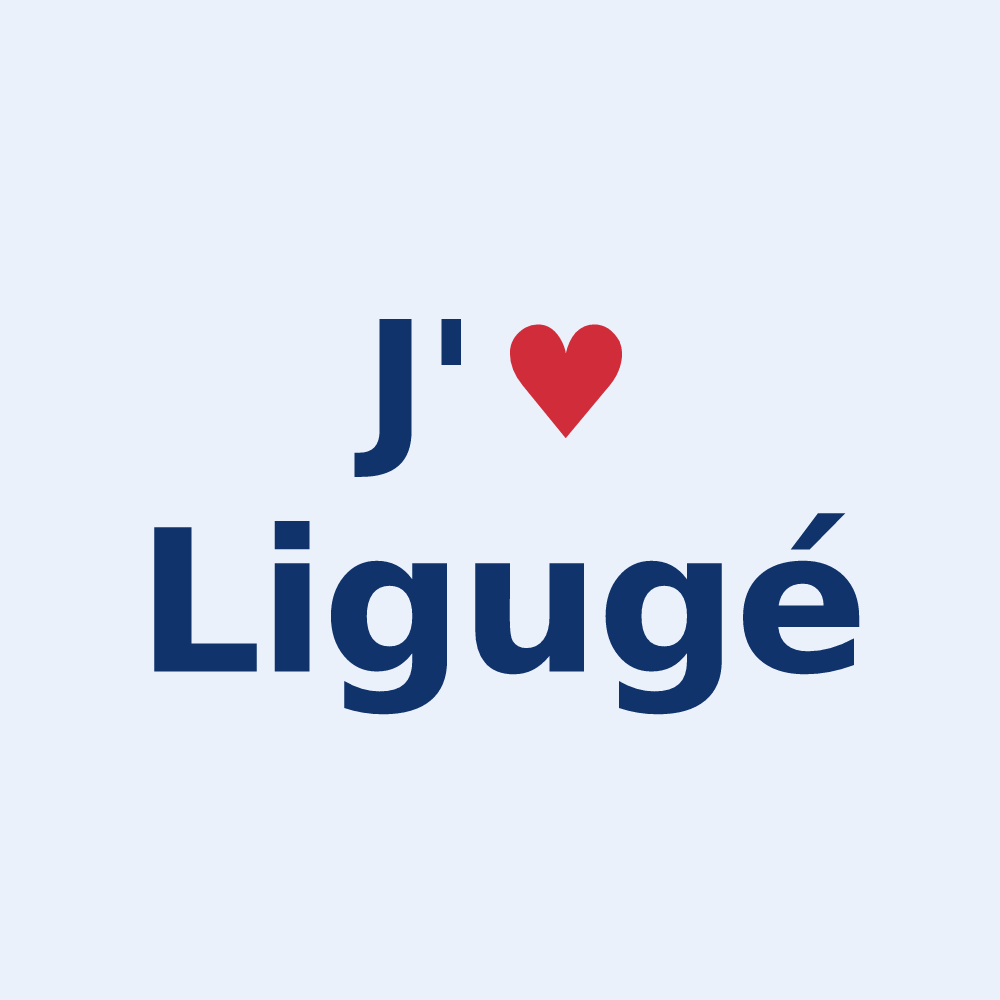 Sticker personnalisé Ligugé — design J'aime Ligugé