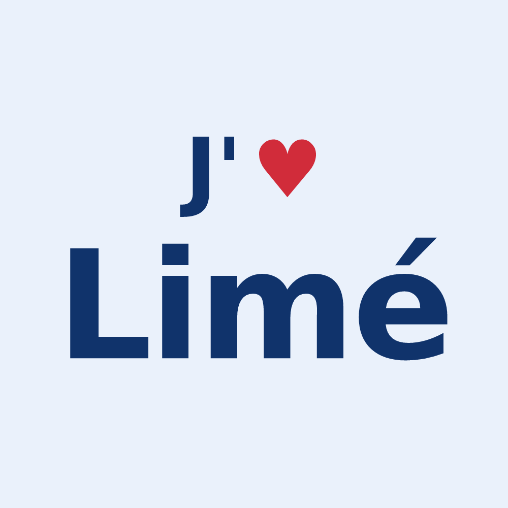 Sticker personnalisé Limé — design « J'aime Limé » imprimé sur le sticker
