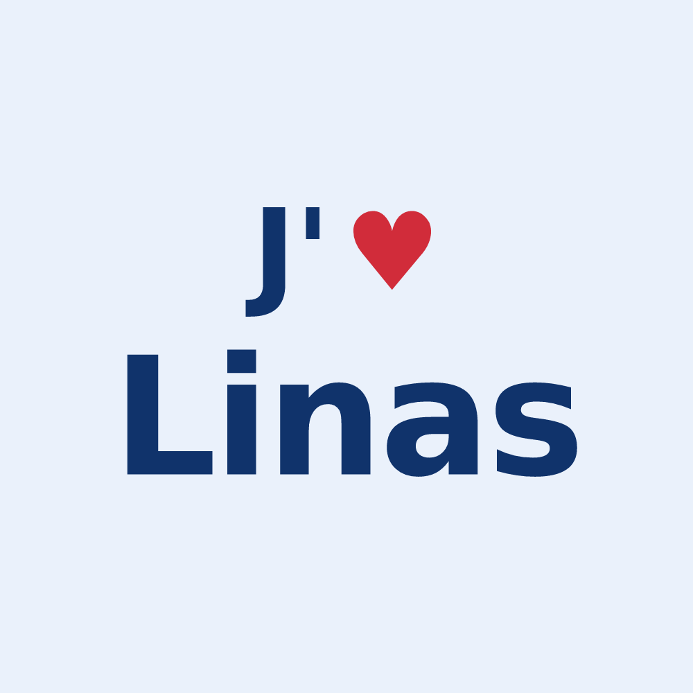 Sticker personnalisé Linas — design J'aime Linas