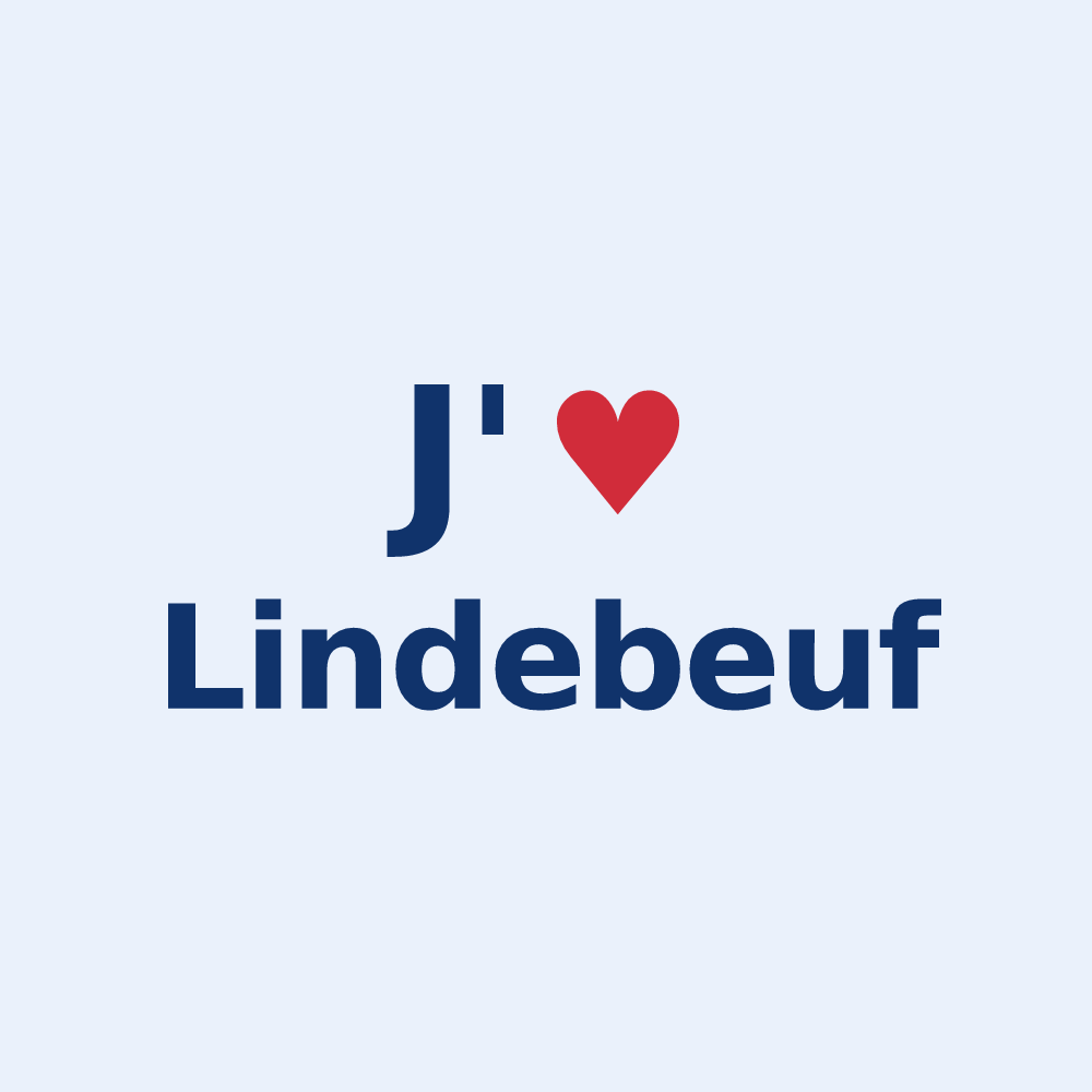 Sticker personnalisé Lindebeuf — design J'aime Lindebeuf