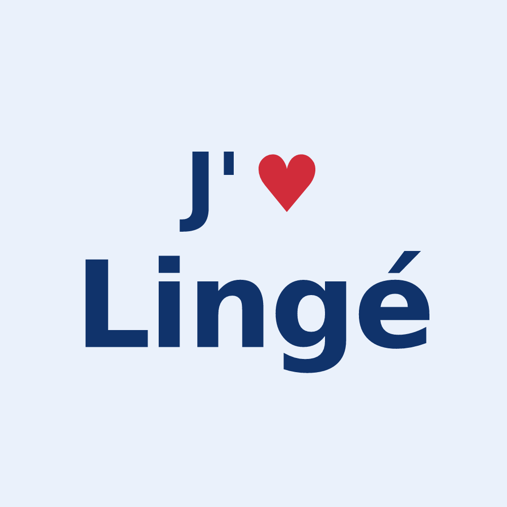 Sticker personnalisé Lingé — design J'aime Lingé