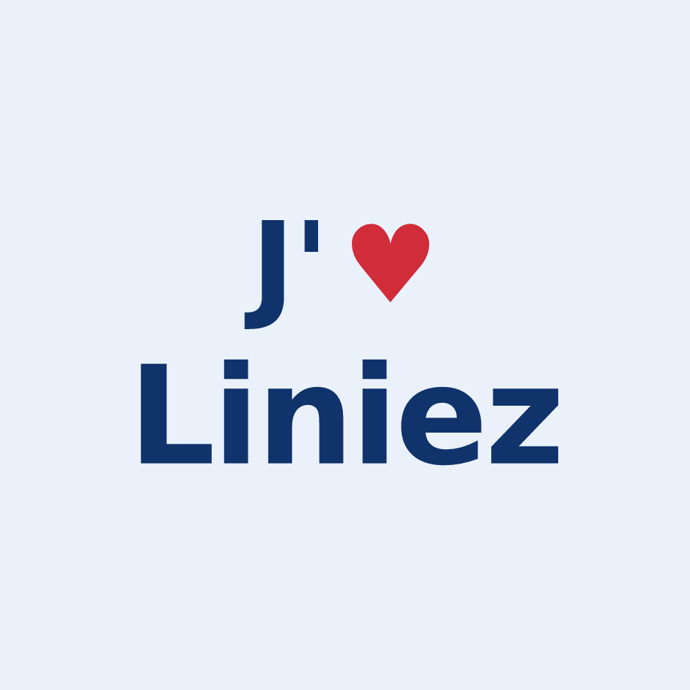 Sticker personnalisé Liniez — design « J'aime Liniez » imprimé sur le sticker