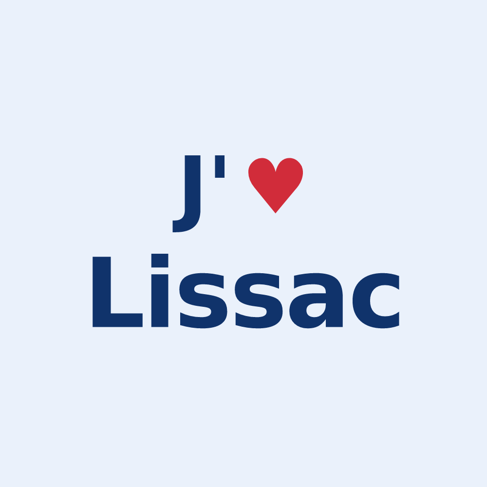 Sticker personnalisé Lissac — design J'aime Lissac