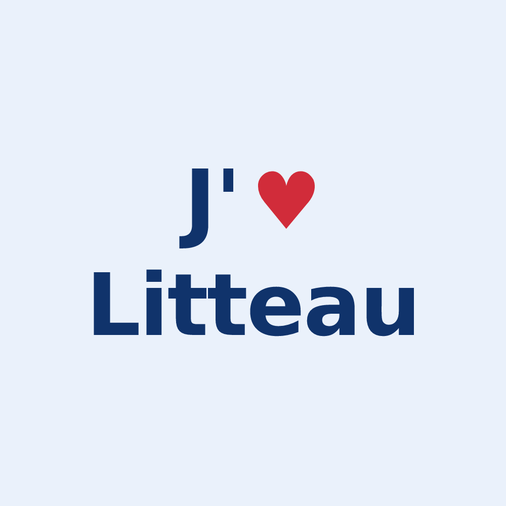 Sticker personnalisé Litteau — design J'aime Litteau