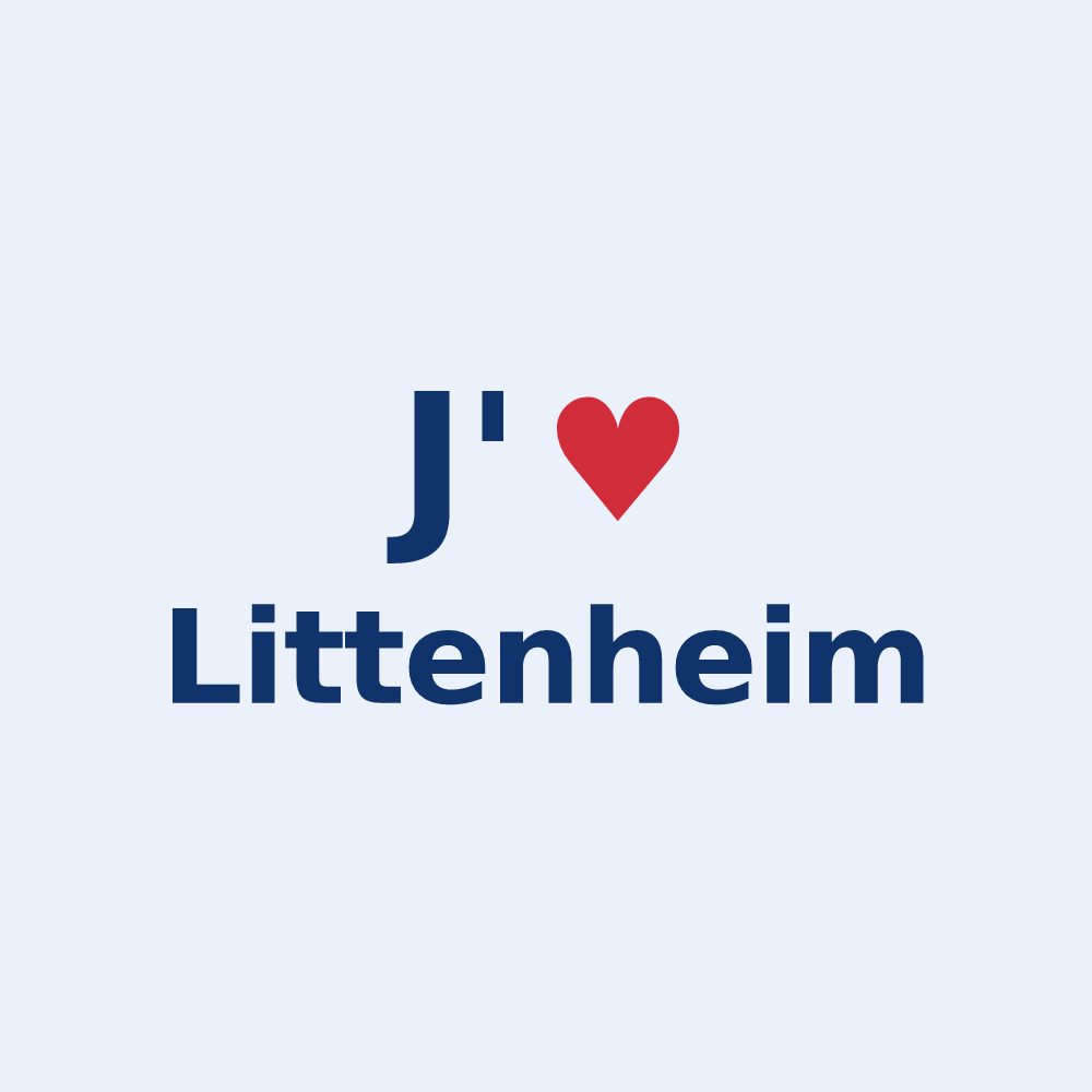 Sticker personnalisé Littenheim — design « J'aime Littenheim » imprimé sur le sticker