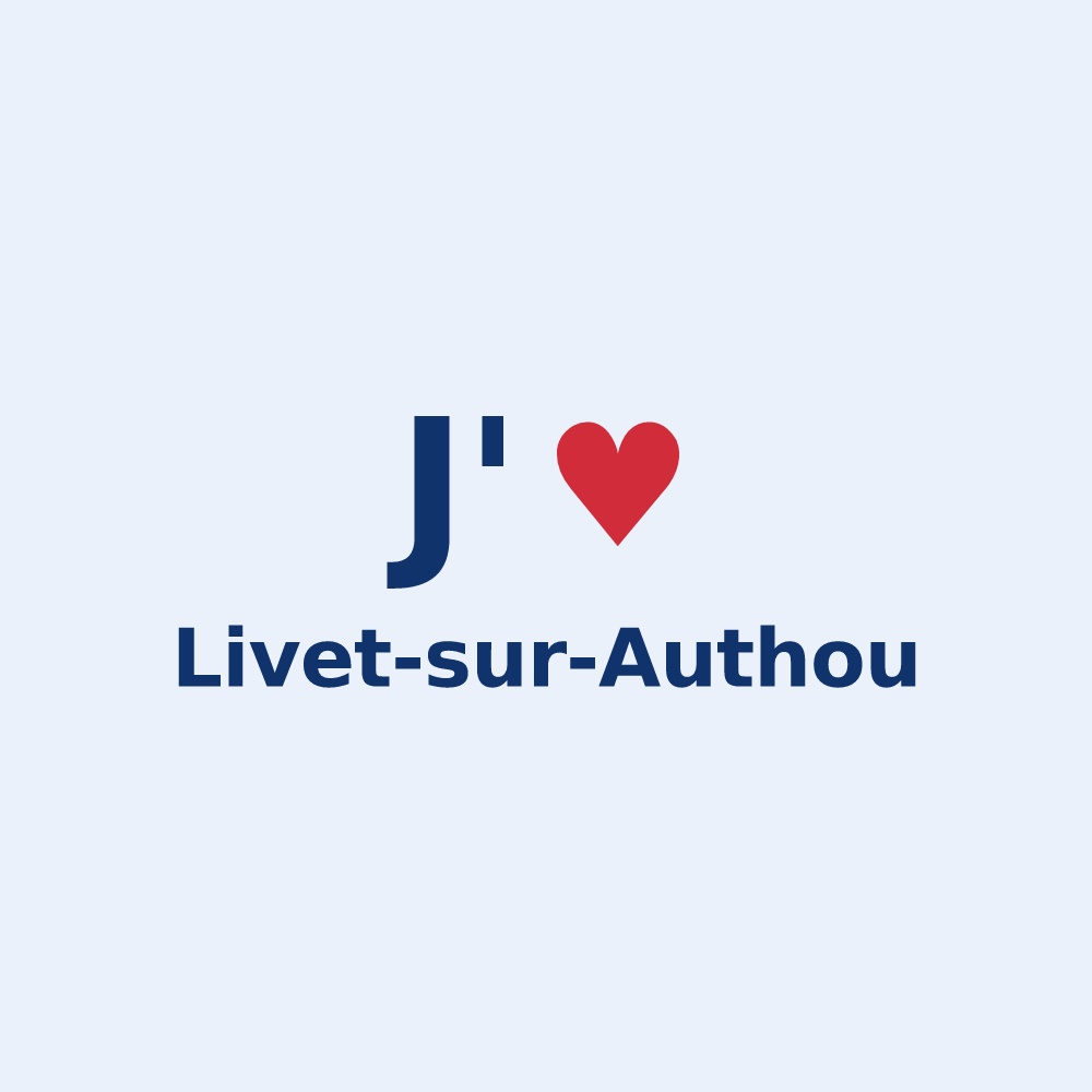 Sticker personnalisé Livet-sur-Authou — design J'aime Livet-sur-Authou