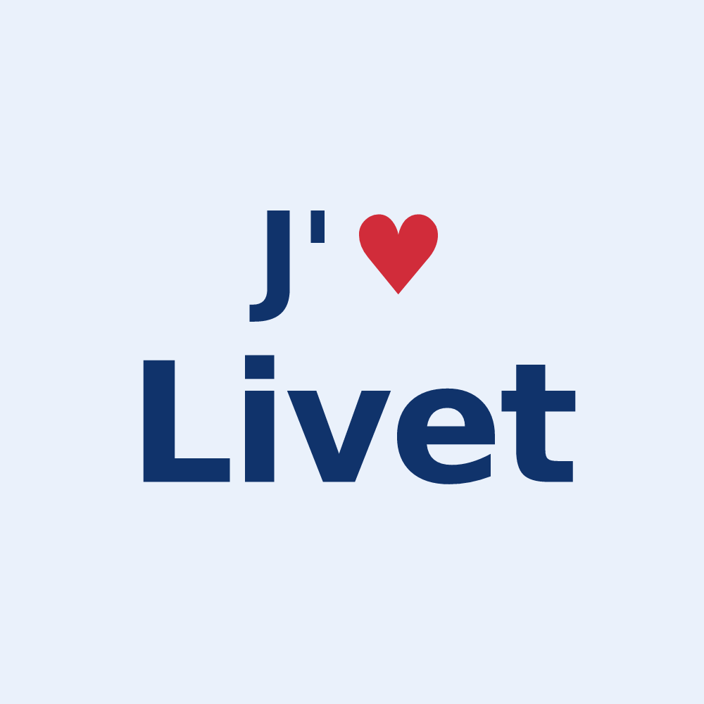Sticker personnalisé Livet — design J'aime Livet