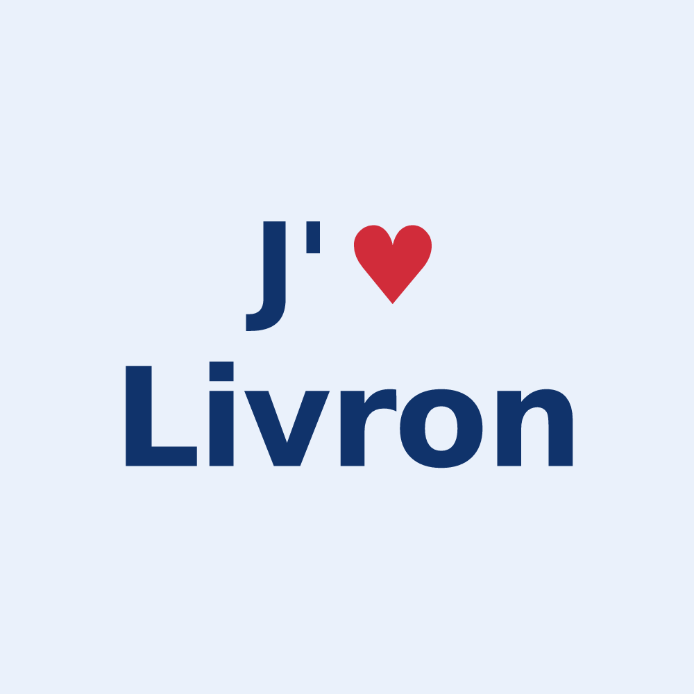 Sticker personnalisé Livron — design « J'aime Livron » imprimé sur le sticker