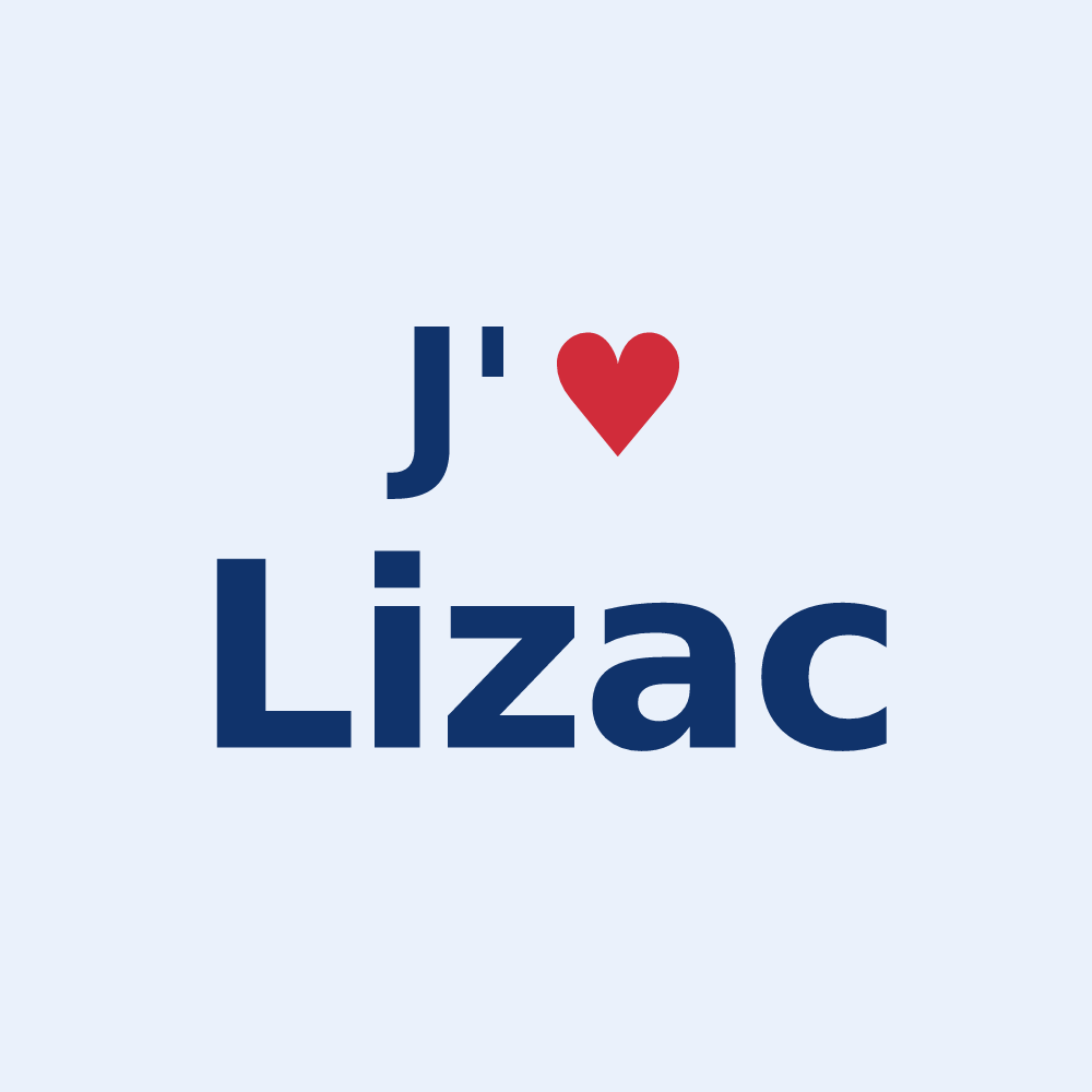 Sticker personnalisé Lizac — design J'aime Lizac