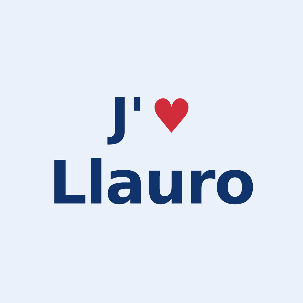 Sticker personnalisé Llauro — design J'aime Llauro