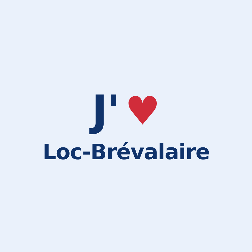 Sticker personnalisé Loc-Brévalaire — design J'aime Loc-Brévalaire