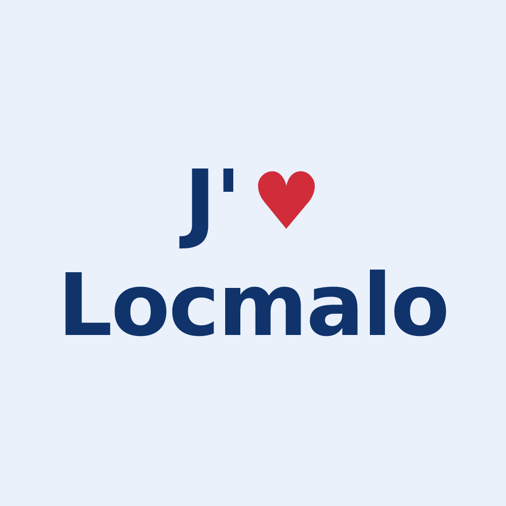 Sticker personnalisé Locmalo — design J'aime Locmalo