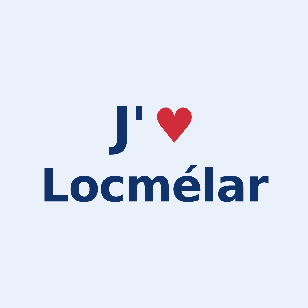 Sticker personnalisé Locmélar — design J'aime Locmélar