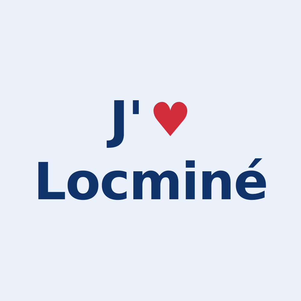Sticker personnalisé Locminé — design J'aime Locminé