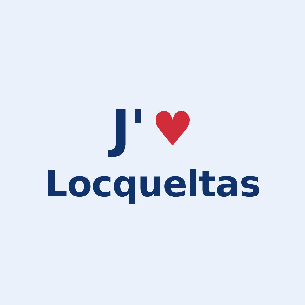 Sticker personnalisé Locqueltas — design « J'aime Locqueltas » imprimé sur le sticker