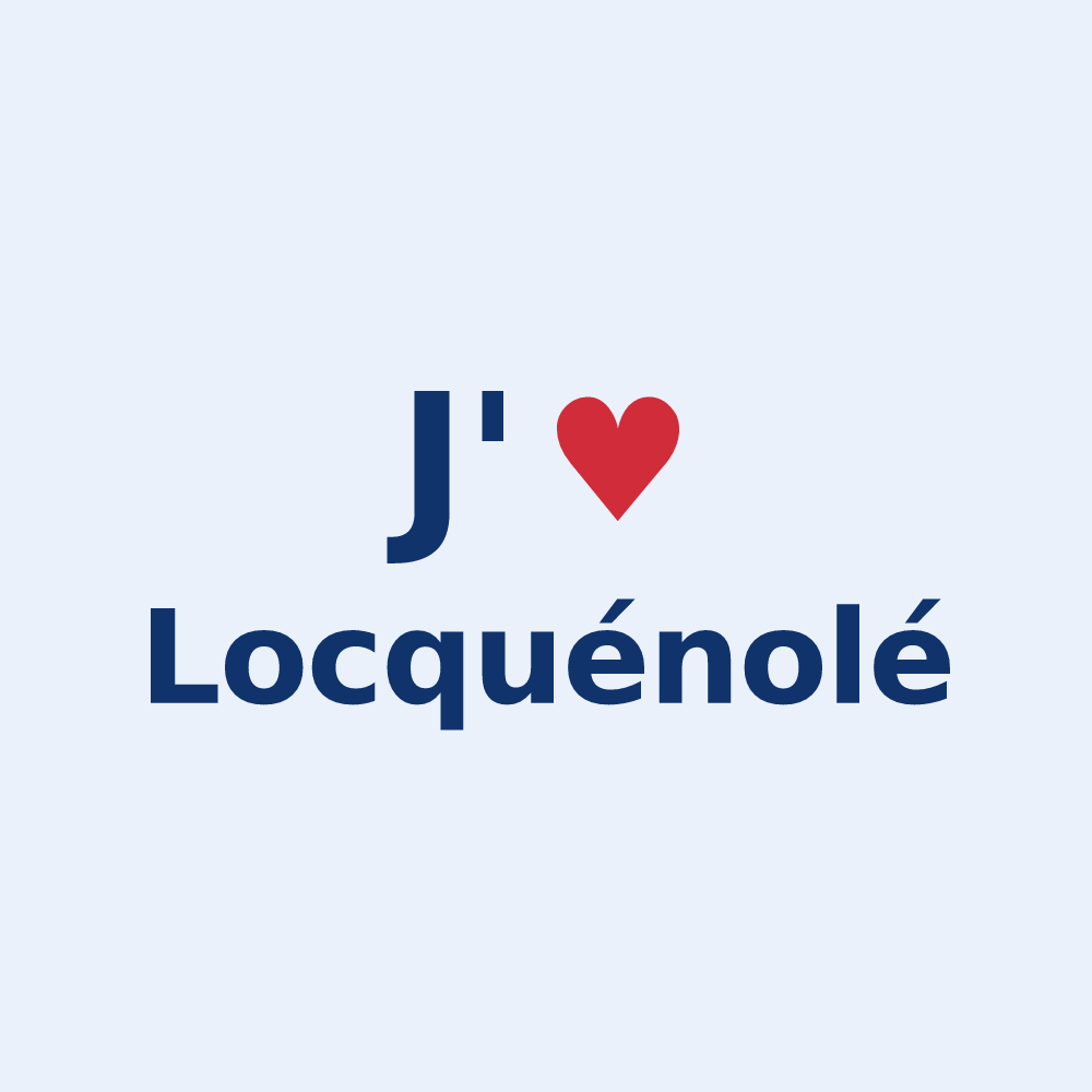 Sticker personnalisé Locquénolé — design J'aime Locquénolé