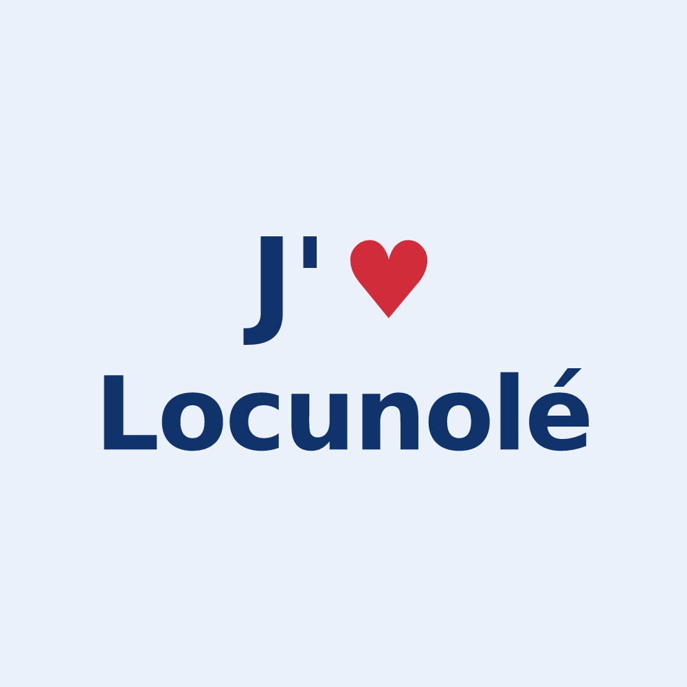 Sticker personnalisé Locunolé — design J'aime Locunolé