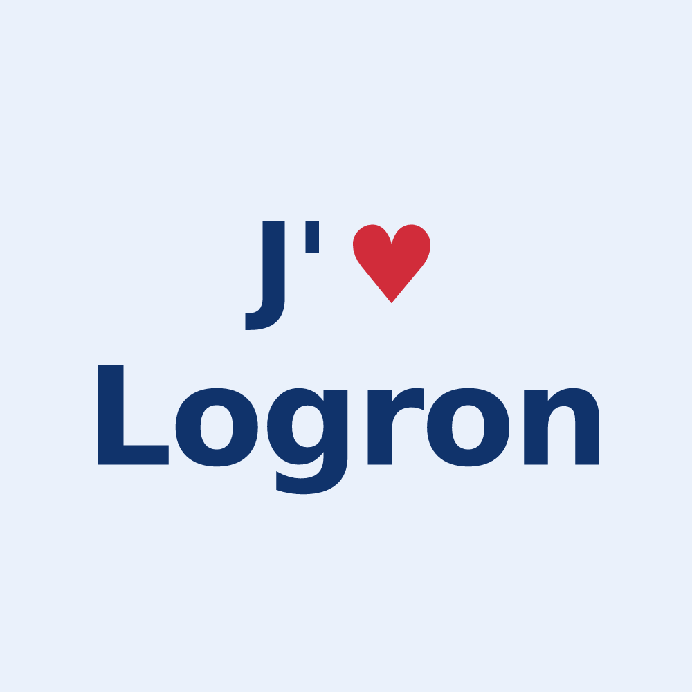 Sticker personnalisé Logron — design « J'aime Logron » imprimé sur le sticker