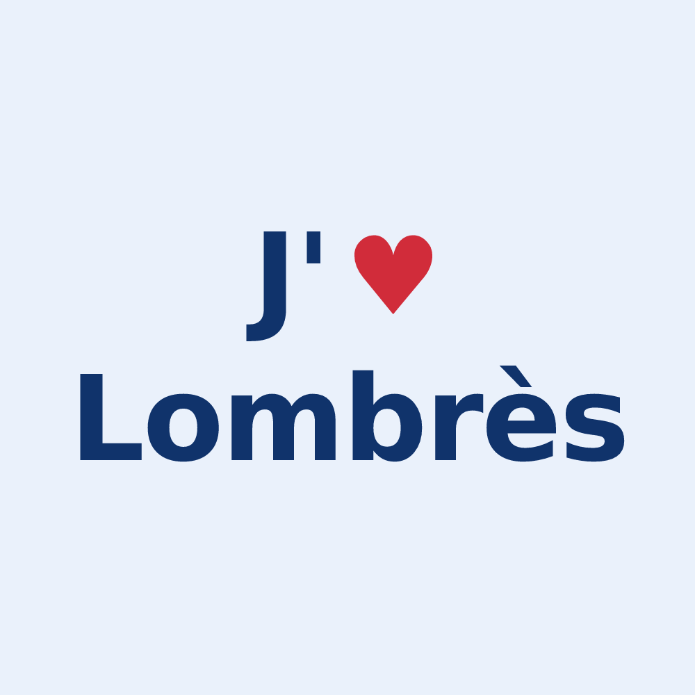Sticker personnalisé Lombrès — design « J'aime Lombrès » imprimé sur le sticker