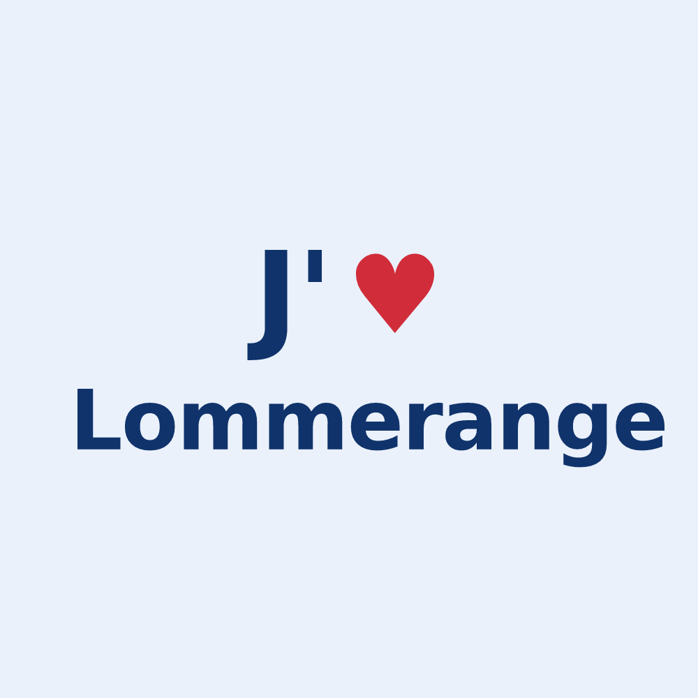 Sticker personnalisé Lommerange — design « J'aime Lommerange » imprimé sur le sticker