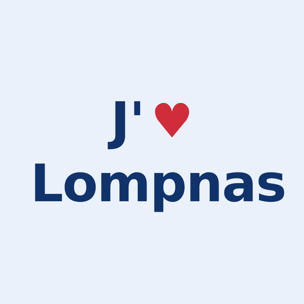 Sticker personnalisé Lompnas — design J'aime Lompnas