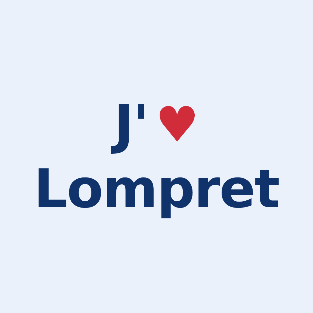 Sticker personnalisé Lompret — design J'aime Lompret