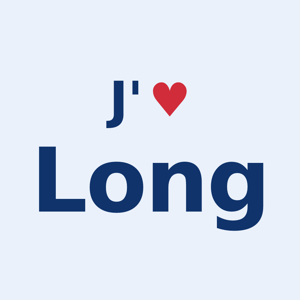 Sticker personnalisé Long — design « J'aime Long » imprimé sur le sticker