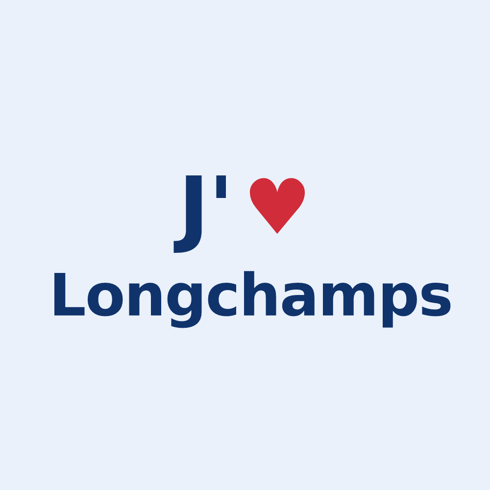 Sticker personnalisé Longchamps — design « J'aime Longchamps » imprimé sur le sticker