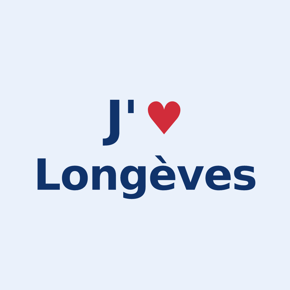 Sticker personnalisé Longèves — design J'aime Longèves