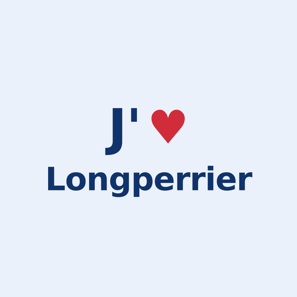 Sticker personnalisé Longperrier — design « J'aime Longperrier » imprimé sur le sticker
