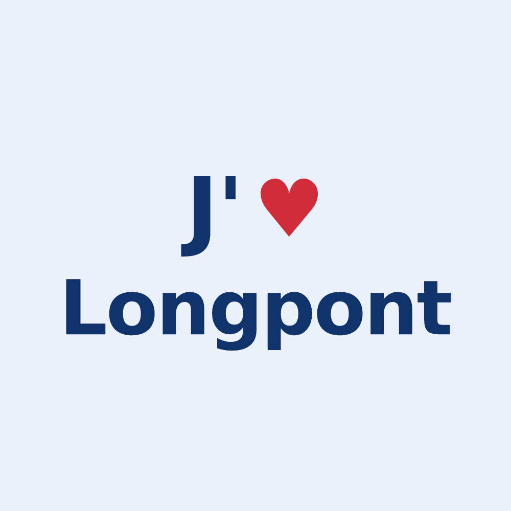 Sticker personnalisé Longpont — design J'aime Longpont