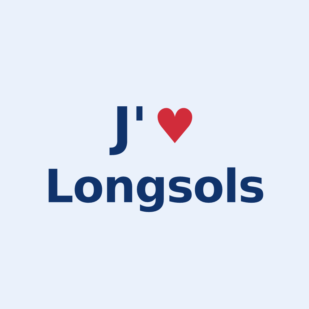 Sticker personnalisé Longsols — design J'aime Longsols