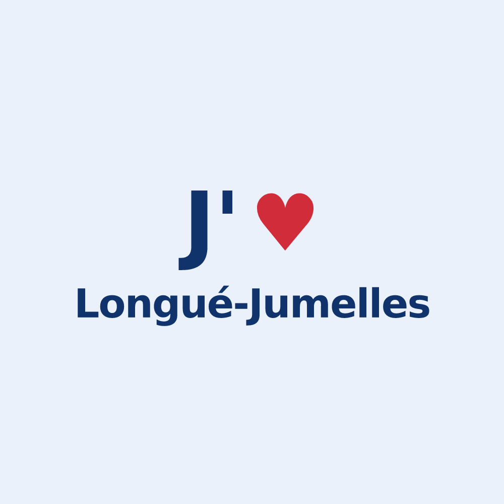Sticker personnalisé Longué-Jumelles — design J'aime Longué-Jumelles