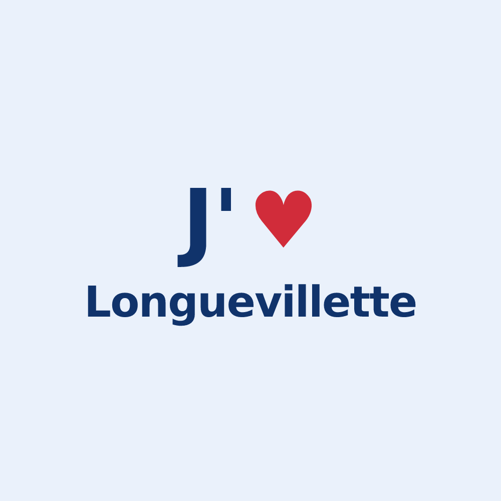 Sticker personnalisé Longuevillette — design J'aime Longuevillette