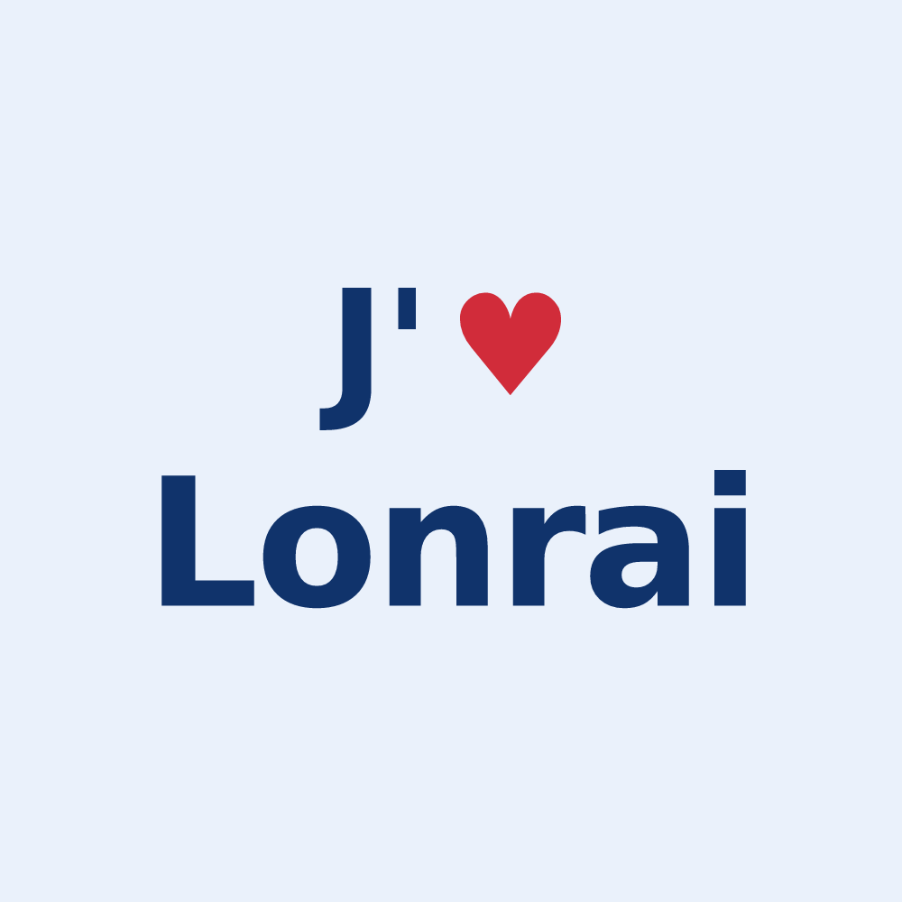 Sticker personnalisé Lonrai — design J'aime Lonrai