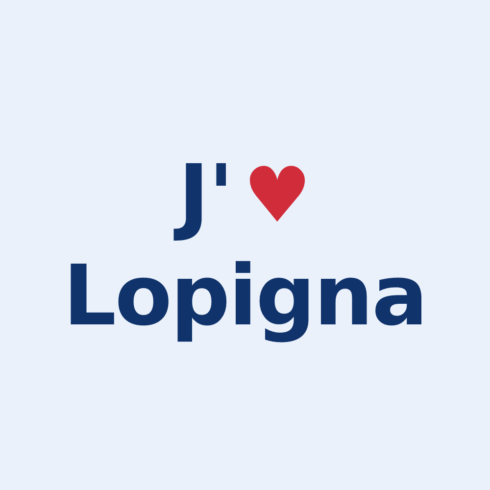 Sticker personnalisé Lopigna — design J'aime Lopigna